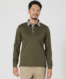 【SALE／74%OFF】THE SCOTCH HOUSE フラワープリントカラーロングスリーブポロシャツ ザ・スコッチハウス トップス ポロシャツ ネイビー グリーン【送料無料】