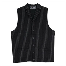 【SALE／21%OFF】BRICK HOUSE by Tokyo Shirts 前身布帛ラペルニットジレ チョークストライプ メンズ BM05I505DP50X00-49 トーキョーシャツ トップス ベスト・ジレ ブラック【送料無料】