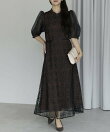 シアースリーブレース結婚式パーティードレス