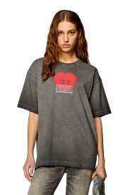 DIESEL レディース Tシャツ T-BUXT-N4 ディーゼル トップス カットソー・Tシャツ ブラック レッド【送料無料】