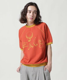 GARDEN TOKYO Sasquatchfabrix./サスクワッチファブリックス/POLYHEDRON "PEACE" H/S SWEAT SHIRT ガーデン トップス カットソー・Tシャツ オレンジ ホワイト【送料無料】