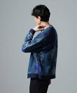 アート柄ニットカーディガン