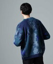 アート柄ニットカーディガン