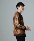アート柄ニットカーディガン