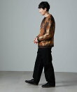 アート柄ニットカーディガン
