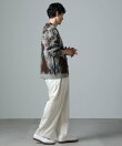 アート柄ニットカーディガン