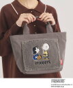 【SALE／40%OFF】ITS' DEMO ＜PEANUTS＞ボア切替ミニトート イッツデモ バッグ トートバッグ ホワイト ブラック グレー