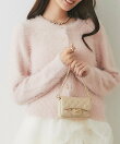 【アンサンブル可・極上の肌触り】へアリーフェザークルーネックカーディガン