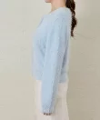 【アンサンブル可・極上の肌触り】へアリーフェザークルーネックカーディガン