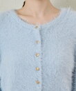 【アンサンブル可・極上の肌触り】へアリーフェザークルーネックカーディガン