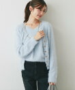 【アンサンブル可・極上の肌触り】へアリーフェザークルーネックカーディガン