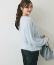 【アンサンブル可・極上の肌触り】へアリーフェザークルーネックカーディガン