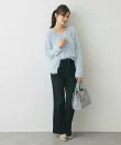 【アンサンブル可・極上の肌触り】へアリーフェザークルーネックカーディガン