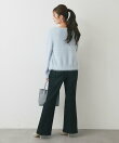 【アンサンブル可・極上の肌触り】へアリーフェザークルーネックカーディガン