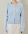 【アンサンブル可・極上の肌触り】へアリーフェザークルーネックカーディガン