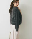 【アンサンブル可・極上の肌触り】へアリーフェザークルーネックカーディガン