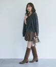 【アンサンブル可・極上の肌触り】へアリーフェザークルーネックカーディガン