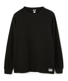 【SALE／40%OFF】Schott LS HONEYCOMB CREWNECK T-SHIRT/ハニカム クルーネック Tシャツ ショット トップス その他のトップス ブラック ホワイト