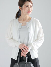 【SALE／50%OFF】Te chichi ハイツイストコットンクルーカーディガン テチチ トップス カーディガン ベージュ ネイビー ホワイト ピンク