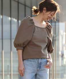 【SALE／70%OFF】Demi-Luxe BEAMS Demi-Luxe BEAMS / コンパクト フレンチテリー プルオーバー ビームス アウトレット トップス カットソー・Tシャツ ネイビー ベージュ