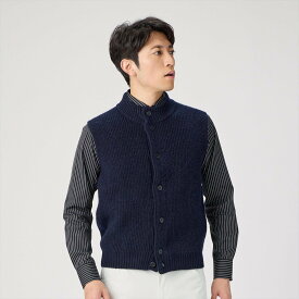 【SALE／32%OFF】BRICK HOUSE by Tokyo Shirts 紡毛前開き ニットベスト メンズ BM05I508DP50X00-20 トーキョーシャツ トップス ベスト・ジレ ネイビー【送料無料】