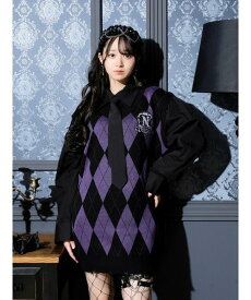 【SALE／42%OFF】NOEMIE アーガイルフェイクレイヤーユニセックスニットベスト ノエミー ワンピース・ドレス チュニック ホワイト【送料無料】