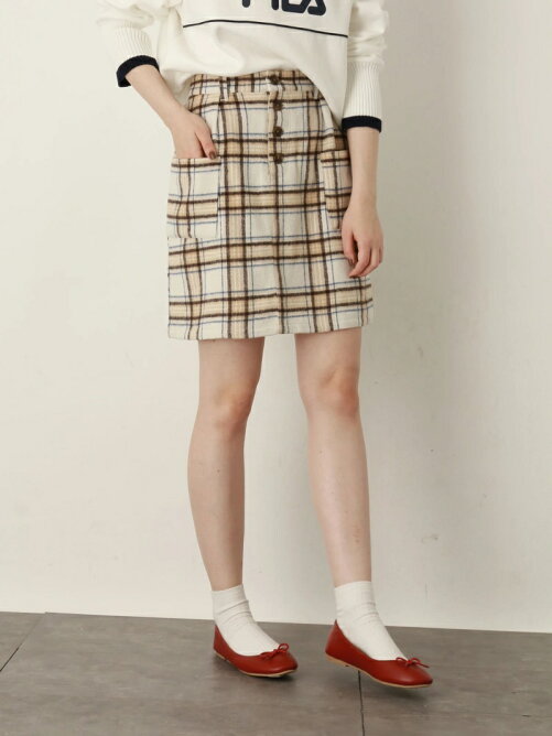 Earth Music Ecology 前ボタンチェックミニスカート Rakuten Fashion 楽天ファッション 旧楽天ブランドアベニュー V