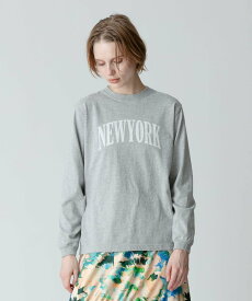 allureville NEW YORKロゴロンT アルアバイル トップス カットソー・Tシャツ グレー ホワイト【送料無料】