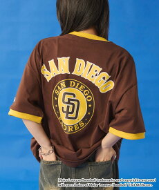 【SALE／9%OFF】WEGO MEN'S 別注MLBリンガーグラフィックT(SS) ウィゴー トップス カットソー・Tシャツ ブラウン ブラック