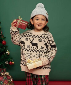 【SALE／30%OFF】BREEZE 【リンク】総柄バリエーションニット エフオーオンラインストア トップス ニット グリーン ブルー ベージュ ブラウン ブラック