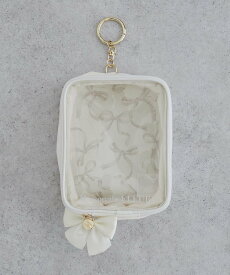Maison de FLEUR 【5色展開】リボンプリントクリアポーチ メゾン ド フルール 財布・ポーチ・ケース ポーチ ブラック ホワイト レッド ピンク【送料無料】