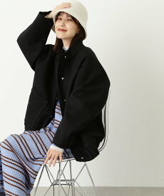 【SALE／30%OFF】N. Natural Beauty Basic ジャージーメルトンスタジアムジャンパー《S Size Line》 エヌ ナチュラルビューティーベーシック* ジャケット・アウター ブルゾン・ジャンパー ブラック グレー【送料無料】