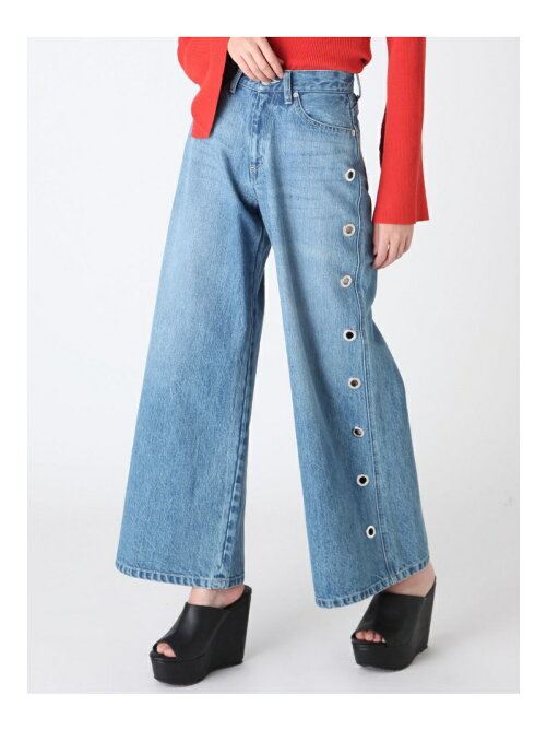 Evris サイドアイレットデニムワイドパンツ Rakuten Fashion 楽天 Evris サイドアイレットデニムワイドパンツ Rakuten Fashion 楽天