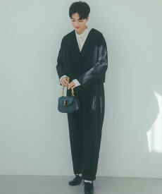 【SALE／50%OFF】natural by clip 《natural by clip》ノーカラージャケット×タックテーパードパンツ スタディオクリップ パンツ その他のパンツ ブラック ネイビー【送料無料】