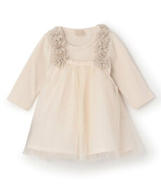 petit main お花チュール長袖OPセット ナルミヤオンライン マタニティウェア・ベビー用品 ベビートップス ホワイト ピンク パープル【送料無料】