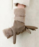 【SALE／34%OFF】miniministore ファー付き手袋 スエード調 防寒手袋秋冬 ミニミニストア ファッション雑…