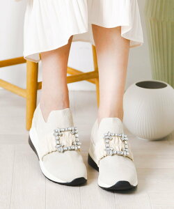 attagirl 厚底ビジュースニーカー アタガール シューズ・靴 スニーカー ホワイト グレー ブラック