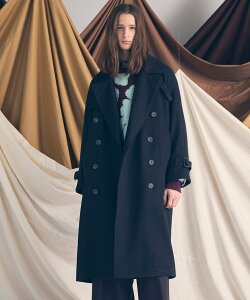 MAISON SPECIAL Double-breasted Prime-Over Trench Coat ���]���X�y�V���� �W���P�b�g�E�A�E�^�[ �g�����`�R�[�g �O���[ �u���b�N �u���E�� �l�C�r�[�y���������z