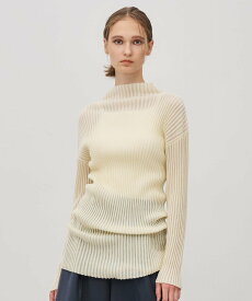 【SALE／50%OFF】uncrave シアーストライプニット タートルトップス アンクレイヴ トップス ニット ブラウン レッド グレー ホワイト【送料無料】