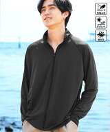 【SALE／14%OFF】JIGGYS SHOP SELECT ラッシュガード ZIP ハイネック メッシュ UVカット 接触冷感 ストレ…