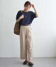 【接触冷感】ヘンリーネック袖タックドルマンプルオーバー