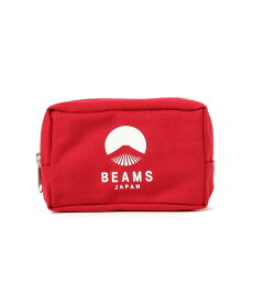 BEAMS JAPAN evergreen works * BEAMS JAPAN / 別注 ロゴ ポーチ M ビームス ジャパン 財布・ポーチ・ケース 財布 ネイビー ブラック レッド