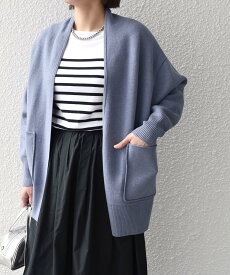 【SALE／40%OFF】SHIPS WOMEN 《予約》* ＜手洗い可能＞パイピング ポケット ガウン カーディガン ◆ シップス トップス カーディガン ホワイト グレー ブルー【送料無料】