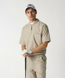 UNITED ARROWS GOLF メンズ COOL DOTS ハーフジッププルオーバー -ストレッチ- ユナイテッドアローズ スポーツ・アウトドア用品 ゴルフグッズ ベージュ ブラック【送料無料】