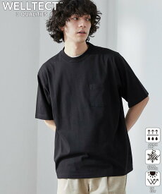 coen 【WELLTECT】ベーシックポケットTシャツ(WEB限定カラー) コーエン トップス カットソー・Tシャツ ホワイト ブラック グレー ベージュ ブラウン グリーン ブルー ネイビー