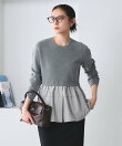【WEB限定 Wardrobe DAILY MINIMAL】レイヤードフレアニットプルオーバー ウォッシャブル
