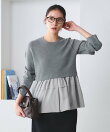 【WEB限定 Wardrobe DAILY MINIMAL】レイヤードフレアニットプルオーバー ウォッシャブル