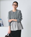 【WEB限定 Wardrobe DAILY MINIMAL】レイヤードフレアニットプルオーバー ウォッシャブル