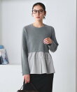 【WEB限定 Wardrobe DAILY MINIMAL】レイヤードフレアニットプルオーバー ウォッシャブル