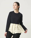 【WEB限定 Wardrobe DAILY MINIMAL】レイヤードフレアニットプルオーバー ウォッシャブル